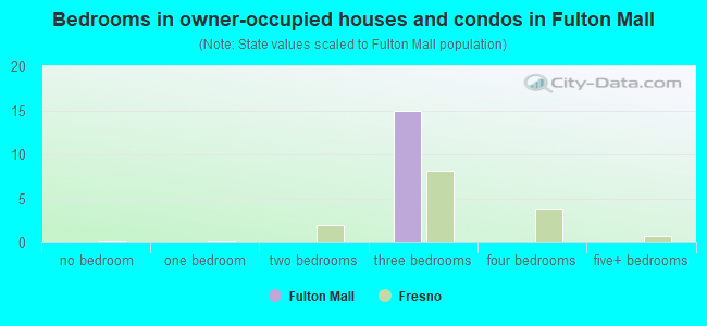 Bedrooms in owner-occupied houses and condos in Fulton Mall