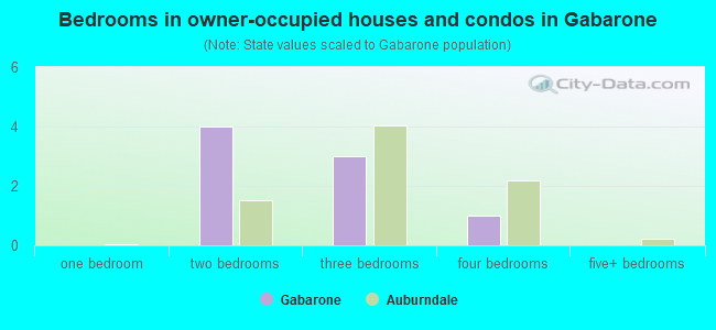 Bedrooms in owner-occupied houses and condos in Gabarone