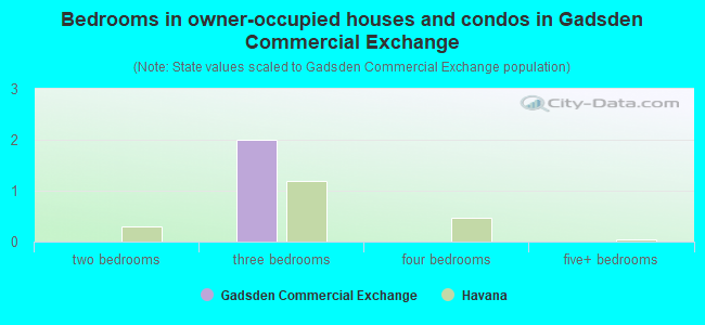 Bedrooms in owner-occupied houses and condos in Gadsden Commercial Exchange