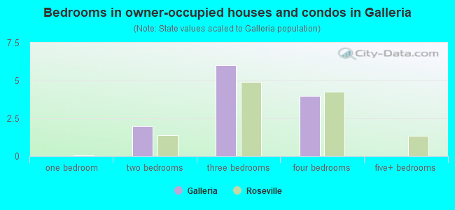 Bedrooms in owner-occupied houses and condos in Galleria