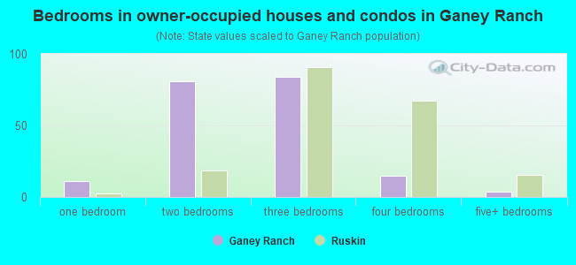 Bedrooms in owner-occupied houses and condos in Ganey Ranch