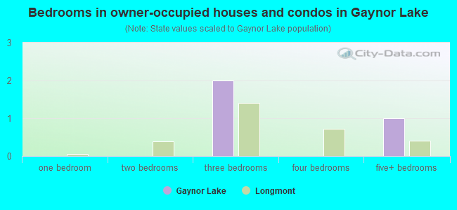 Bedrooms in owner-occupied houses and condos in Gaynor Lake