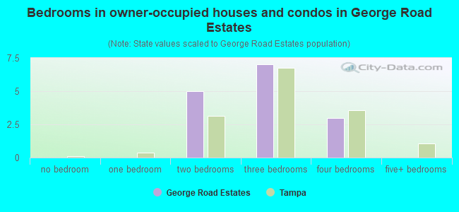 Bedrooms in owner-occupied houses and condos in George Road Estates