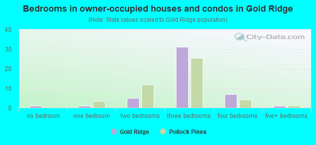 Bedrooms in owner-occupied houses and condos in Gold Ridge