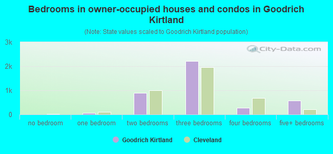 Bedrooms in owner-occupied houses and condos in Goodrich Kirtland