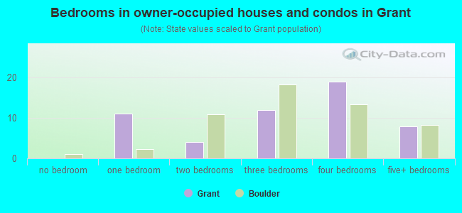 Bedrooms in owner-occupied houses and condos in Grant