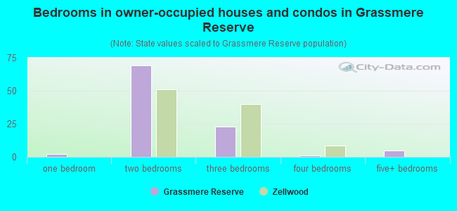 Bedrooms in owner-occupied houses and condos in Grassmere Reserve