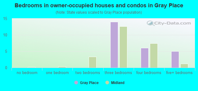 Bedrooms in owner-occupied houses and condos in Gray Place