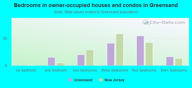 Bedrooms in owner-occupied houses and condos in Greensand
