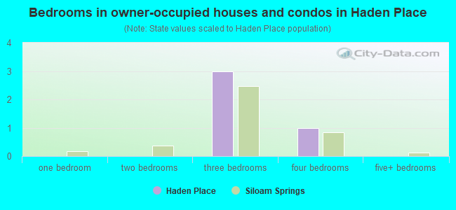Bedrooms in owner-occupied houses and condos in Haden Place