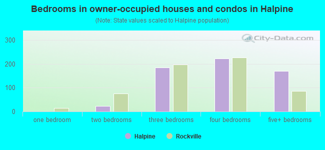 Bedrooms in owner-occupied houses and condos in Halpine