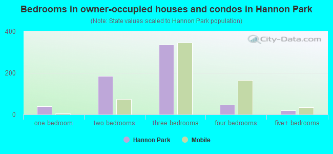 Bedrooms in owner-occupied houses and condos in Hannon Park