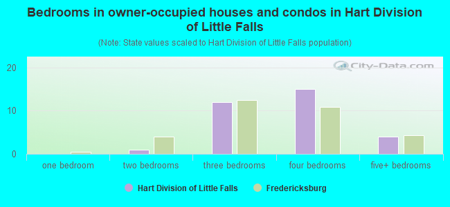 Bedrooms in owner-occupied houses and condos in Hart Division of Little Falls