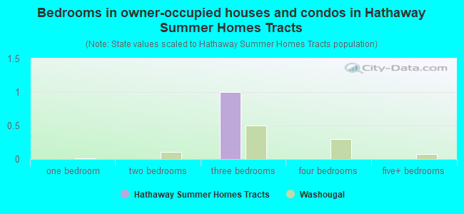 Bedrooms in owner-occupied houses and condos in Hathaway Summer Homes Tracts