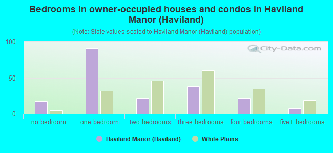 Bedrooms in owner-occupied houses and condos in Haviland Manor (Haviland)