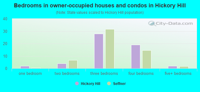 Bedrooms in owner-occupied houses and condos in Hickory Hill