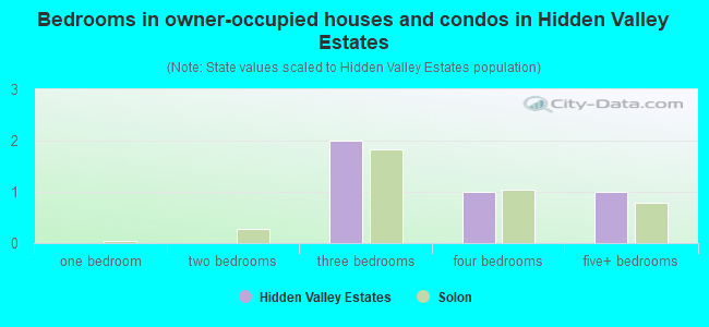 Bedrooms in owner-occupied houses and condos in Hidden Valley Estates