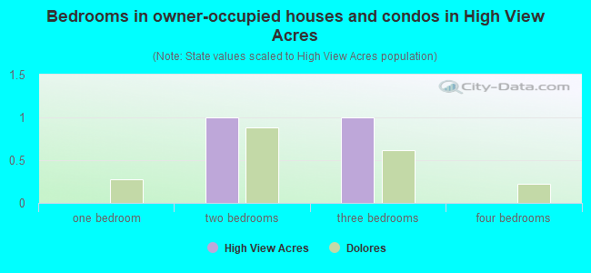 Bedrooms in owner-occupied houses and condos in High View Acres