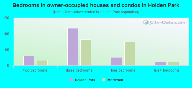 Bedrooms in owner-occupied houses and condos in Holden Park