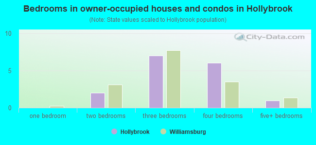 Bedrooms in owner-occupied houses and condos in Hollybrook