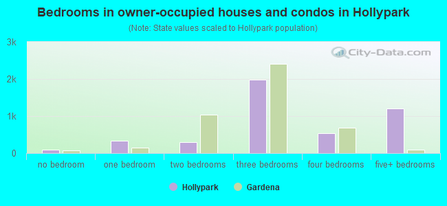 Bedrooms in owner-occupied houses and condos in Hollypark