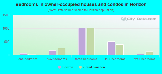 Bedrooms in owner-occupied houses and condos in Horizon