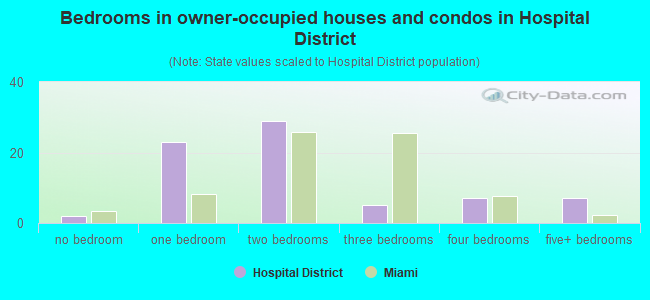 Bedrooms in owner-occupied houses and condos in Hospital District