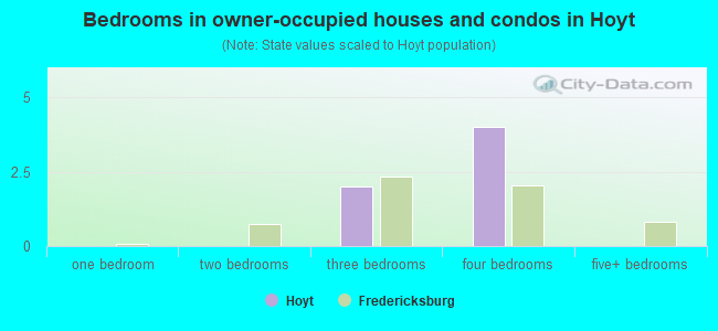 Bedrooms in owner-occupied houses and condos in Hoyt