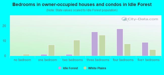 Bedrooms in owner-occupied houses and condos in Idle Forest