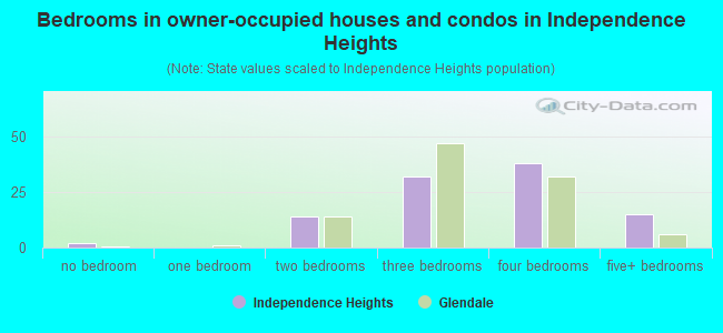 Bedrooms in owner-occupied houses and condos in Independence Heights