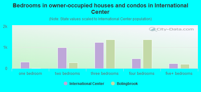 Bedrooms in owner-occupied houses and condos in International Center
