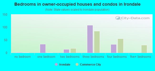 Bedrooms in owner-occupied houses and condos in Irondale