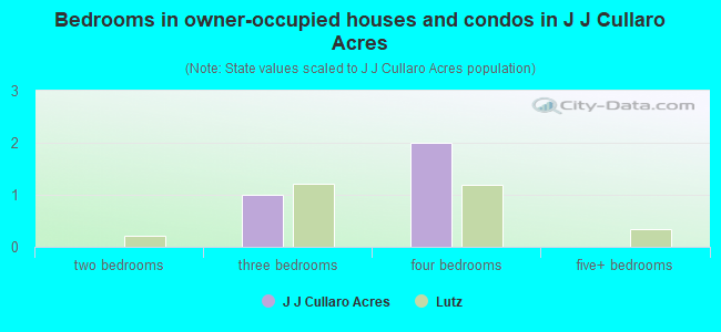 Bedrooms in owner-occupied houses and condos in J J Cullaro Acres