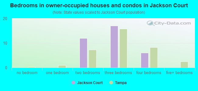 Bedrooms in owner-occupied houses and condos in Jackson Court