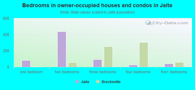 Bedrooms in owner-occupied houses and condos in Jaite