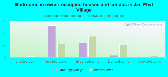 Bedrooms in owner-occupied houses and condos in Jan Phyl Village