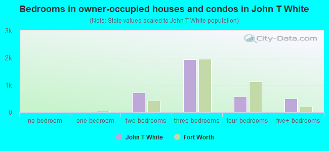 Bedrooms in owner-occupied houses and condos in John T White