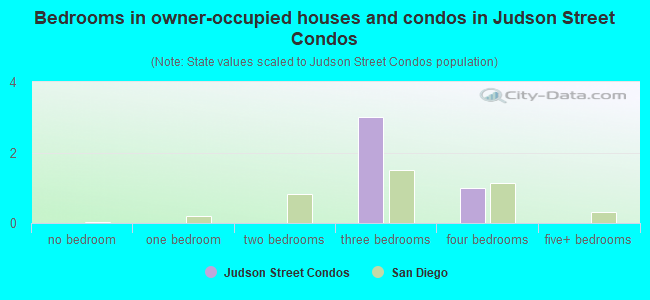 Bedrooms in owner-occupied houses and condos in Judson Street Condos