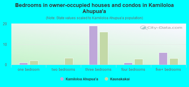 Bedrooms in owner-occupied houses and condos in Kamiloloa Ahupua`a