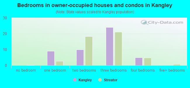 Bedrooms in owner-occupied houses and condos in Kangley