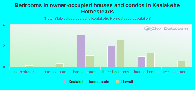 Bedrooms in owner-occupied houses and condos in Kealakehe Homesteads