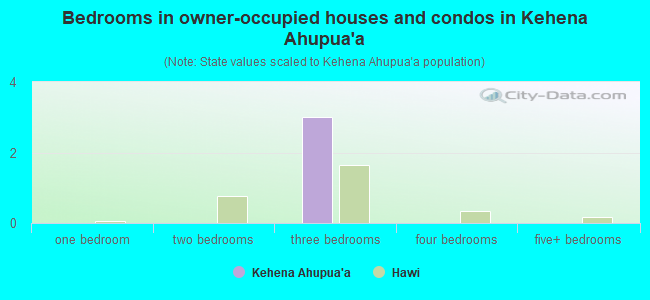 Bedrooms in owner-occupied houses and condos in Kehena Ahupua`a