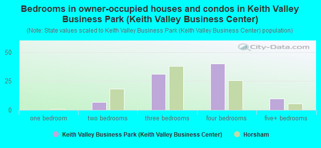 Bedrooms in owner-occupied houses and condos in Keith Valley Business Park (Keith Valley Business Center)