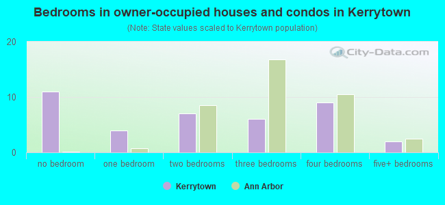 Bedrooms in owner-occupied houses and condos in Kerrytown