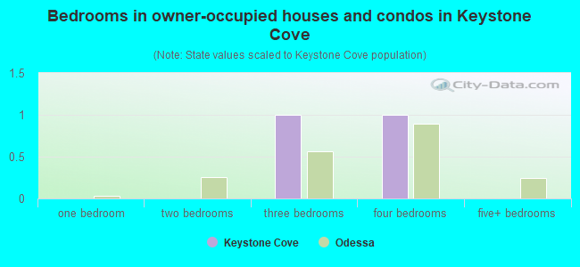 Bedrooms in owner-occupied houses and condos in Keystone Cove