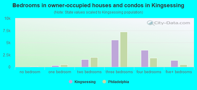 Bedrooms in owner-occupied houses and condos in Kingsessing