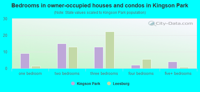Bedrooms in owner-occupied houses and condos in Kingson Park