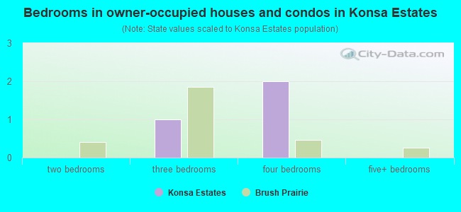 Bedrooms in owner-occupied houses and condos in Konsa Estates