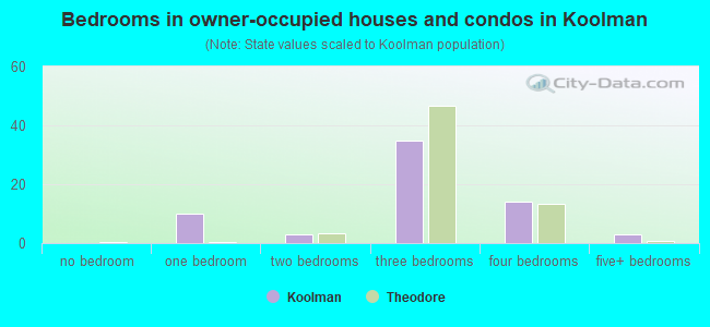 Bedrooms in owner-occupied houses and condos in Koolman
