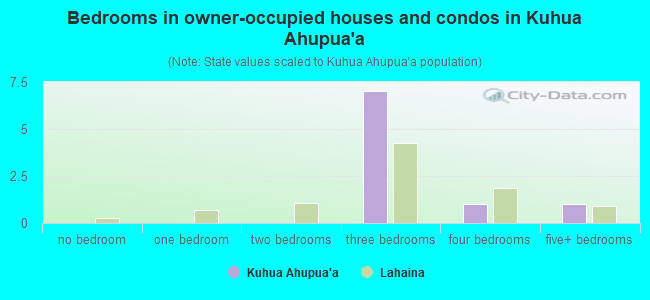 Bedrooms in owner-occupied houses and condos in Kuhua Ahupua`a